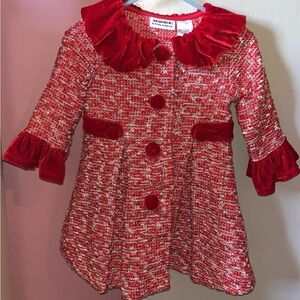 Red Coat with Velvet Accents